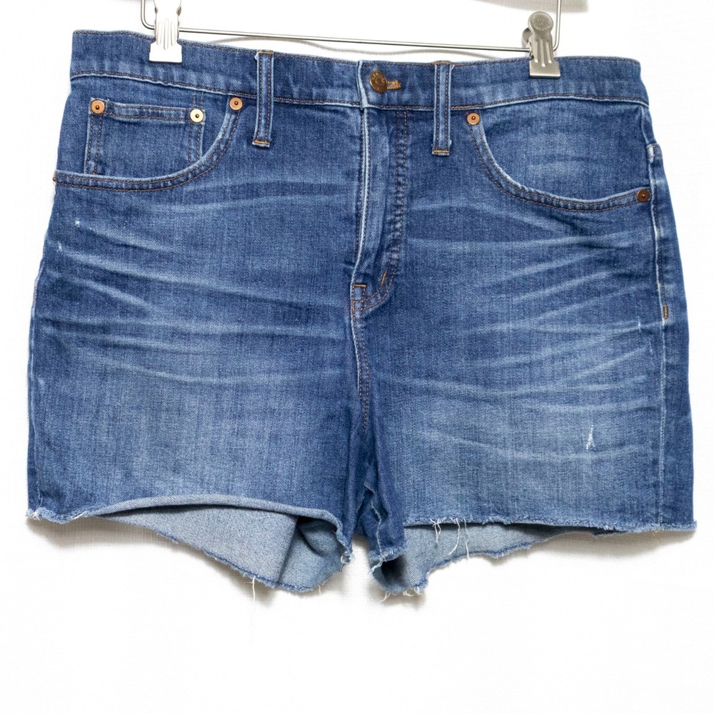 Madewell High Rise Denim Cutoff Shorts Blue Wash 30 Indie Boho Coastal Festival